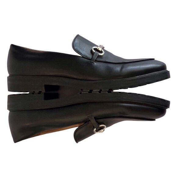 INC Womens Taylyn Black Silver Bit Chain Leather Slip On Loafers Size 11 Medium - Picture 7 of 10